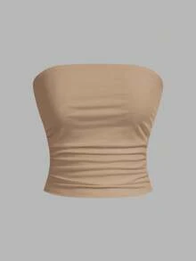 SHEIN EZwear 3件組女款休閒抓皺修身上衣 - 彩色 - 查看 4