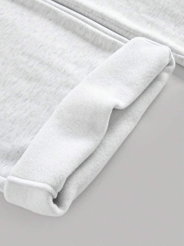 SHEIN Teen Girl Teen Girl Casual Daily Sports Personalized Elastic Waist Wide Leg Loose Straight Sweatpants Spring Autumn Winter, Pants, Back To School - Light Grey - View 4