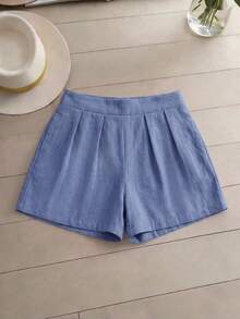 GlowEve Women's Summer Two Pieces Fashionable Trouser Set For Vacation, Travel And Commuting - Blue - View 4