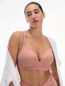 LUVLETTE Dream Curve Support+ Wireless Earth Tone Push Up T-Shirt Basic SizeFreedom Bra Comfortable Must-Haves - Redwood - View 9