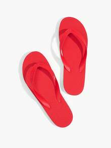 Grefit Women Shoes Summer Simple Solid Color Flip-Flops Women's Summer Outer Wear - Positive red - View 8