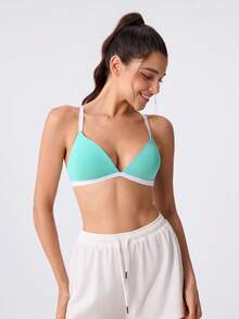 Loungeista Women's Wireless Push-Up Bra - Comfortable Bra, All-Day Support And Lift, Seamless Fit - Cadet Blue - View 5