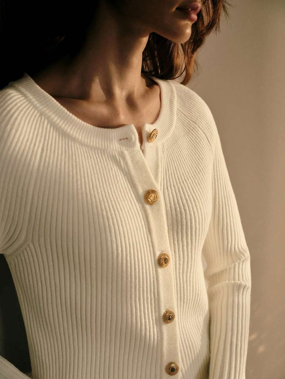 MOTF BUTTON FRONT RAGLAN BELL SLEEVE CARDIGAN