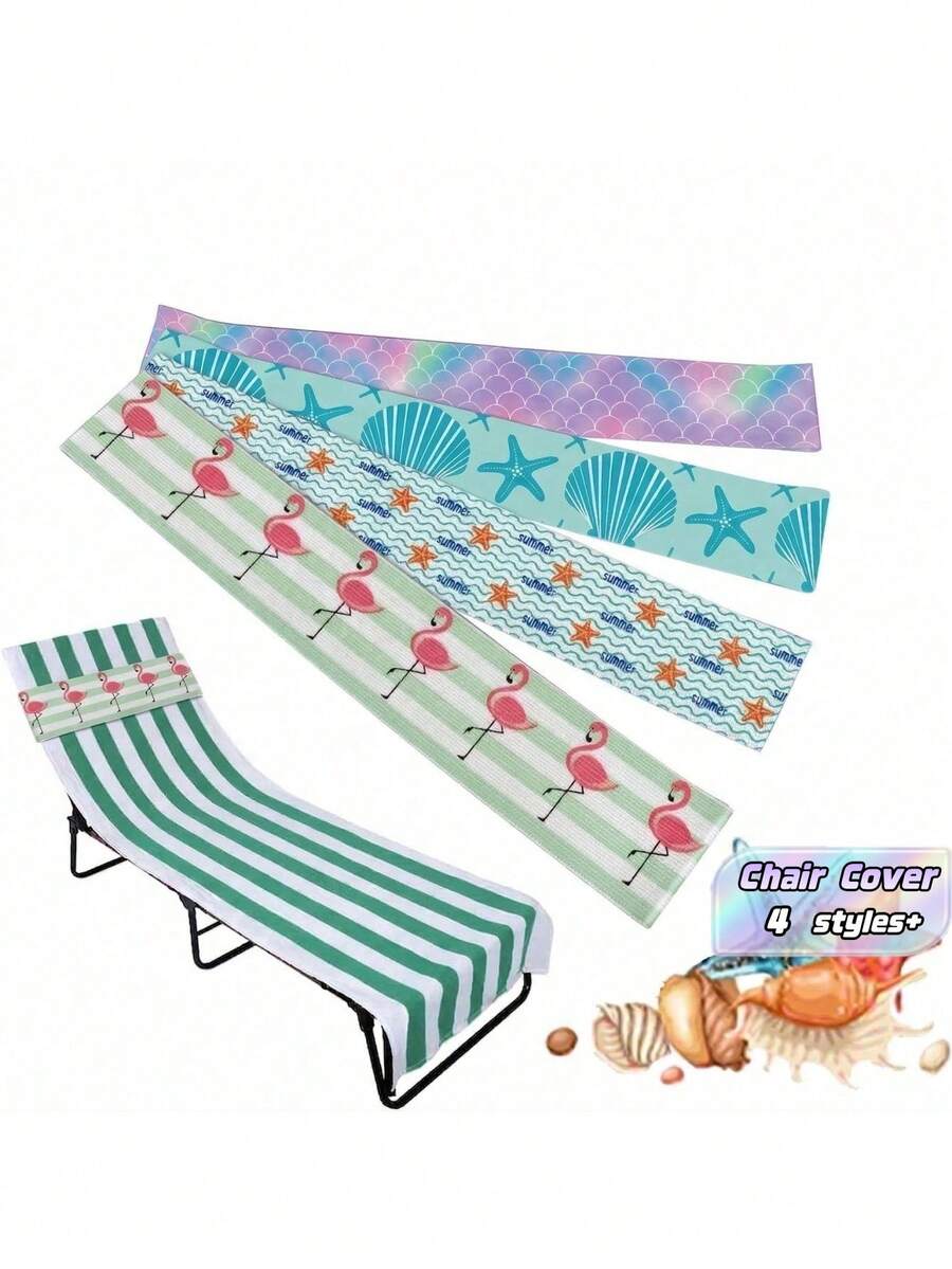 1 Pack 4 Pcs Elastic Beach Towel Straps Windproof Durable Silicone Bands With Hawaiian Floral Print For Chair Pool Lounger Cruise Travel Essential - Multicolor - View 1