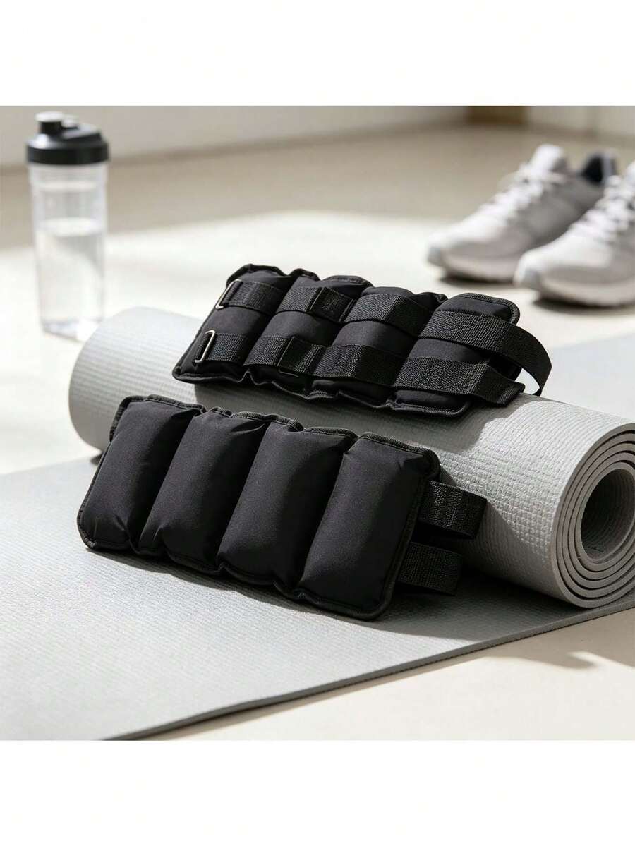 Set Of 2 Wrist & Ankle Weights, Weighted Straps For Strength Training, Arm & Leg Fitness Workout Exercise Gear - black - View 1