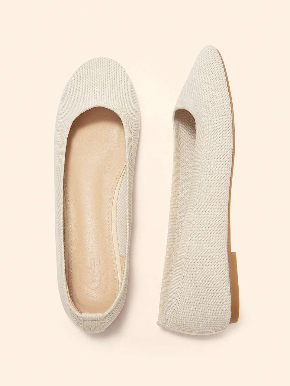 CUCCOO BASICS Women Knit Mesh Pointed Toe Casual Flats Breathable Soft Slip On Shoes Fall Shoes
