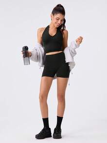 Loungeista Women's Seamless Abdomen Control Waist Cincher With Hip Lifting Shapewear Bodysuit Set - Black - View 7
