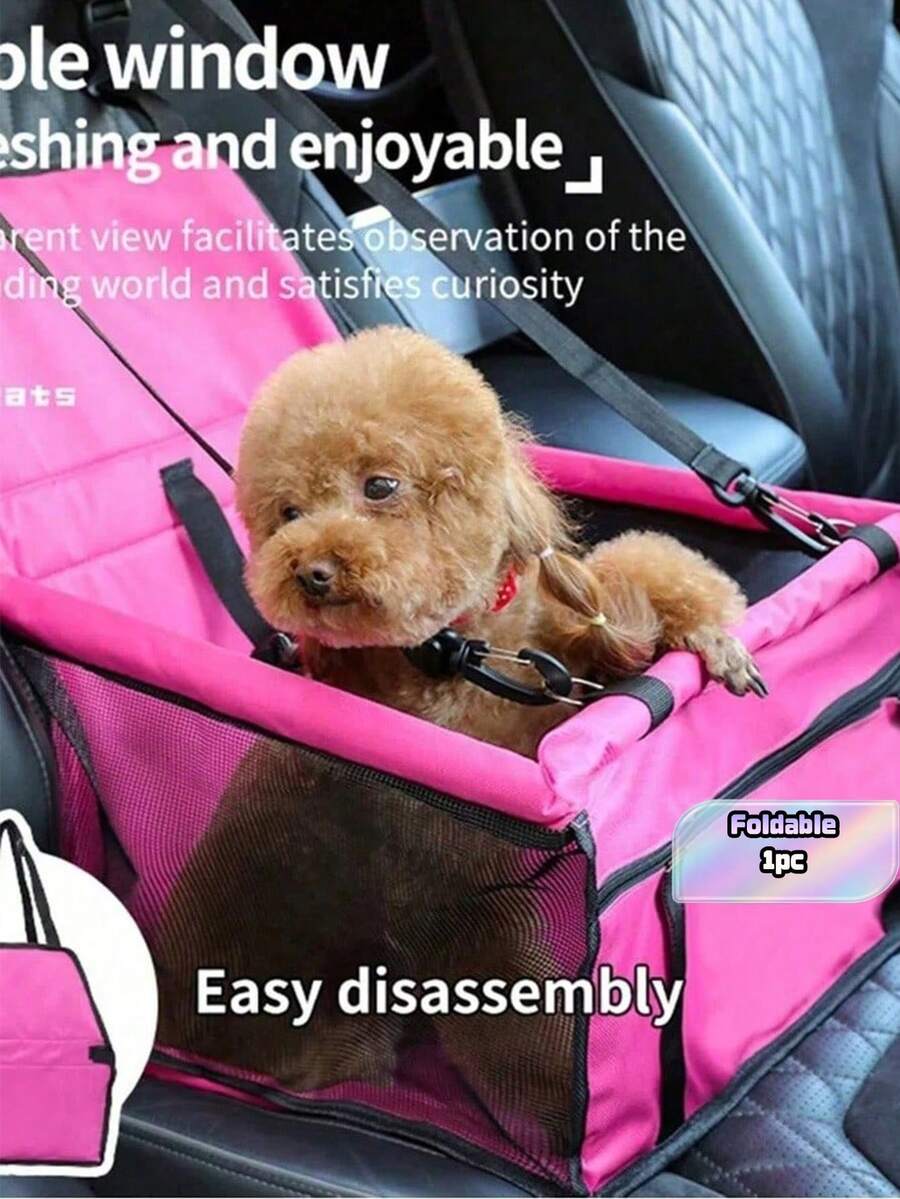 1Pc Foldable Pet Carrier Bag, Portable Outdoor Pet Bed With Breathable Waterproof Fabric, Suitable For Small And Medium Cats & Dogs, Multifunctional Pet Car Seat And Car Seat Cover - Multicolor - View 1