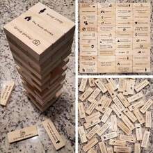 48pcs Party Drinking Game - Rolling Tower Blocks, Wooden Stacking Blocks, Party Drinking Water Rolling Tower Game, Traditional Games Use Brick Towers For Parties - 48 Items - View 7
