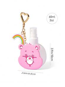 SHEIN X Care Bears 60ml/2oz 心形熊可補充噴霧瓶附吊飾鑰匙圈，便攜式酒精、香水與液體儲存瓶，適合旅行與日常攜帶 - 粉色 - 查看 6
