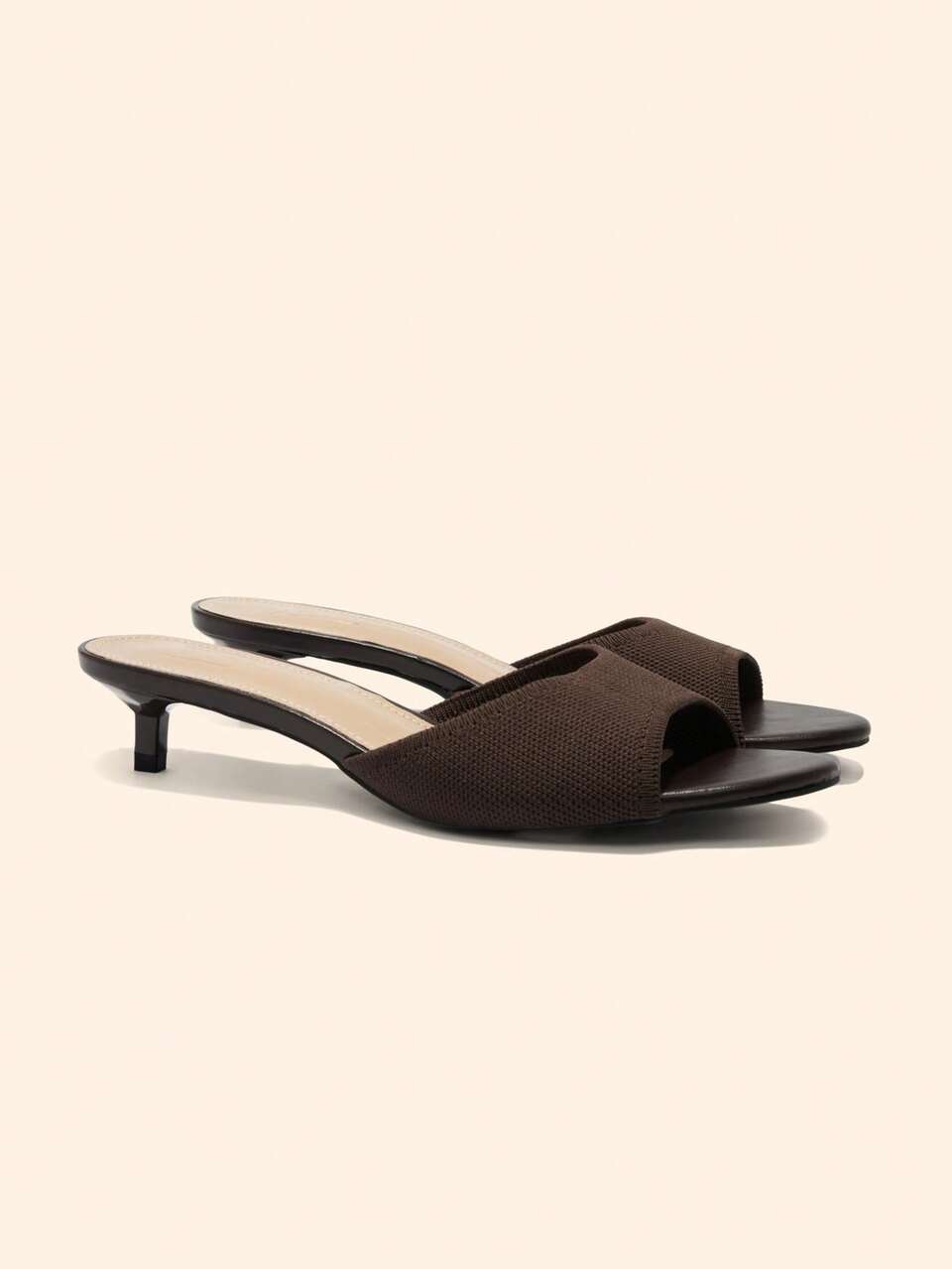 CUCCOO BASICS Women's Fashionable And Sexy Round Toe Woven Fabric Slippers, Medium And High Heels, Painted Thin And Straight Heels. Lightweight And Breathable Slouchy
