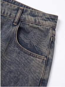 SHEIN ICON Plus Size Women's Button Casual Versatile Daily Wear Jeans - Dark Wash - View 5