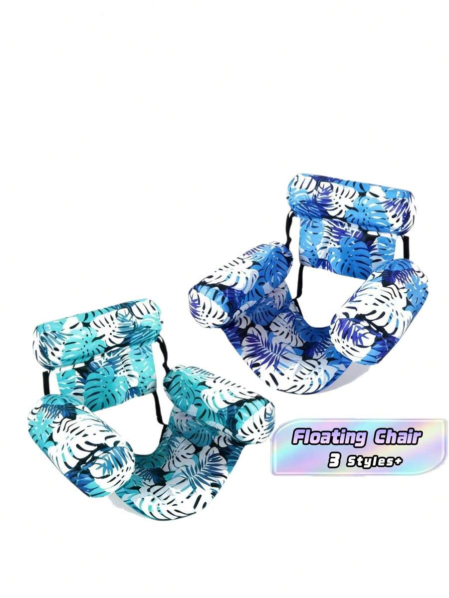 1pc Inflatable Floating Chair, Tropical Rainforest, Leaf, , With Armrests And Backrest, Suitable For Swimming Pool, Beach, Water, Resting Seat, Water Inflatable Float, Inflatable Floatation Device, Air Pump Sold Separately - Floating Chairs - View 1