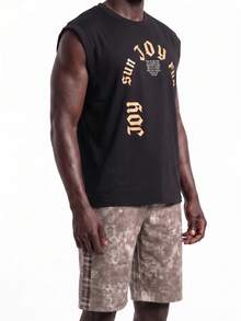 Rest Era Men's Letter Print Tank Top And Shorts Loungewear Set - Multicolor - View 5