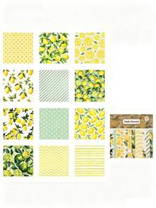 SHEIN 1Pack 24 Sheets 6"X6" Lemonade Summer Scrapbook Paper, DIY Craft Background Paper Back To School - Multicolor - View 6