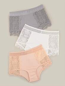 Bralution Women's Lace Ruffle Casual Everyday Triangle Panties 3pcs/Pack - Multicolor - View 12