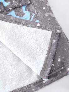 SHEIN 小男孩秋冬恐龍印花長袖連帽雙面法蘭絨居家睡袍 - 彩色 - 查看 6