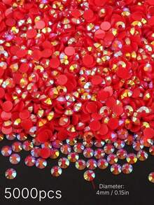 5000Pcs Bright Jelly AB Resin Rhinestones, Flat Back Multicolor Gems Bulk Pack, DIY Handmade Craft Supplies For Phone Case Cup Bottle Hat Fan Decoration - 4mm - View 33
