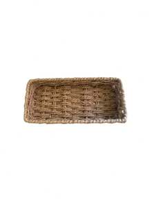 1Pc Handwoven Rectangular Storage Basket, Large Capacity Organizer Bin, Vanity Cosmetic Storage, Christmas Gift Basket - multicolor - View 5