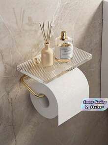 1PC Bathroom Toilet Paper Holder Stand Multi Functional Storage Rack For Cosmetics Organizer Cellphone Shelf Wall Mount Rustproof Durable Space Saving Accessory For Bathroom Powder Room - Multicolor - View 1