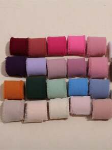 4 Rolls Handmade Torn Edge Chiffon Ribbon – 5m Fabric Ribbon For Wedding Bouquets, Gift Wrapping, DIY Crafts, Rustic Wedding Invitations, Bows, Wreaths, Christmas Decor, Home Decor, Party Supplies, Versatile Craft Ribbon - One Volume - View 5