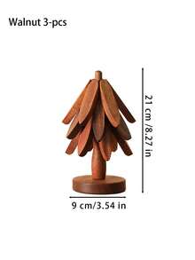 5 Packs Solid Wood High Temperature Resistant Non Slip Scald Reusable Christmas Tree Heat Insulation Mat Elegant Home Desktop Pot Cup Table Decor - View 12