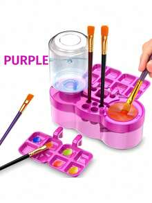 1pc 4-In-1 Water Circulation Pigment Rinse Cup Brush Washer, Painting Tool - Brush Rinser, Artist Painting Palette - Multicolor - View 11