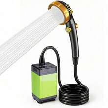 Portable Electric Shower, Mobile Rechargeable Shower Head With Real-Time Water Temperature Digital Display, Long Lasting Battery Outdoor Camping Shower For Hiking Adventure Bathing - 9600 MAh Water Pump + Shower Head - View 9