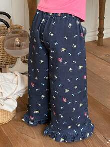 THE POWERPUFF GIRLS X DAZY Young Girl Elastic Waist All-Over Print Casual Daily Denim Jeans - Dark Wash - View 6