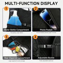 1pc 500ml Soft Water Bottle Backpack, With Phone Pocket, Lightweight Running Water Bag, Suitable For Men & Women, Adjustable Strap To Prevent Bouncing, Suitable For Trail Running, Marathon, Cycling - Black - View 5