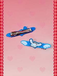 HELLO KITTY AND FRIENDS | SHEIN 4Pcs Cute Blue Wings Cartoon Anime Decorative Hairpin Use Daily Cos - Multicolor - View 8