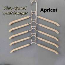 5-Tier Clothes Hanger Maximizes Your Closet Space With This Multilayer Folding Clothes Rack! Multifunctional Hanger, 5-Layer Metal Sponge Clothes Rack, Detachable, High-End Magic Non-Slip Multifunctional Storage Organizer Clothes Rack - Black - View 8