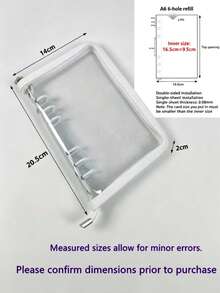 1 A6 Transparent Glitter Zipper Binder Pouch, Stationery Bag Suitable For Students - A6 - View 3