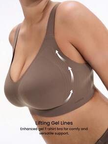 LUVLETTE Plus Earth Tone 無線全罩式無痕側撐休閒內衣 Bralette 運動運動內衣 不顯內衣痕 基礎款 SizeFreedom Bra - 棕色 - 查看 3