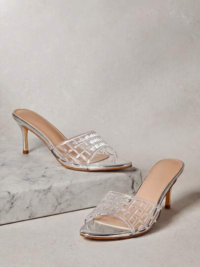 SHUZIA Women's Fashion Comfy Cut-Out Jelly Slip-On Heeled Sandals
