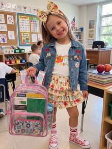 Emery Rose Kids Emery Rose Kids 女童小女孩 2件組 T恤套裝，可愛卡通休閒穿搭，適合返校季 - 彩色 - 查看 4