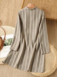 Rusticease Women's Striped Color Block Casual Daily Summer Dress - White - View 3