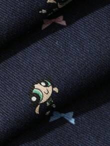 THE POWERPUFF GIRLS X DAZY Young Girl Elastic Waist All-Over Print Casual Daily Denim Jeans - Dark Wash - View 7