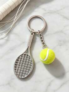 10/20/30/40/50-Pcs Mini Metal Racket Keychain Charms, Badminton & Tennis Racket Miniatures, Club Souvenir Gifts, Simulation Racket Toys - Multicolor - View 8