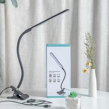 1 LED Arm Desk Lamp With Clip, Flexible Gooseneck Work Light, Eye Protecting Architect Desk Lamp, USB Power Cord With Switch, Functional Desk Lamp Suitable For Home Office (Black/White) - Black - View 5