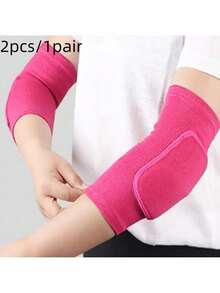 2pcs/1 Pair Unisex Elastic Elbow Sleeve, Sports Fitness Elbow Support, Thick Sponge Elbow Pad For Tennis, Basketball, Football, Volleyball, Adult Size - Multicolor - View 6