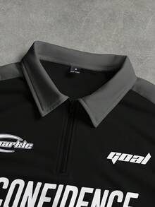 SLATEMANN Conjunto de sudadera y pantalones de chándal con bloques de color y patchwork para hombre - Negro - Ver 4
