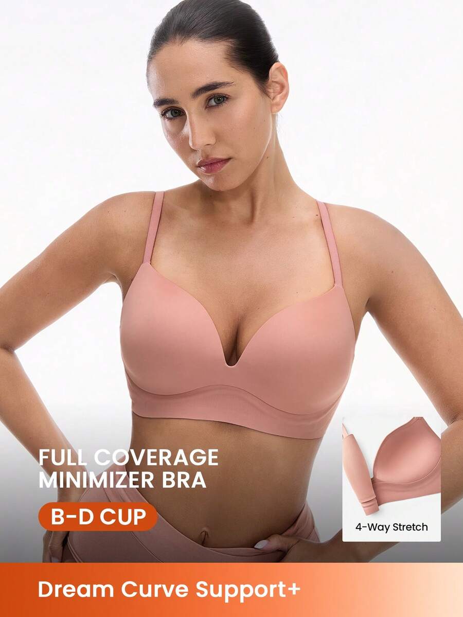 LUVLETTE Dream Curve Support+ Wireless Earth Tone Push Up T-Shirt Basic SizeFreedom Bra Comfortable Must-Haves - Redwood - View 1