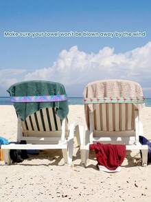 1 Pack 4 Pcs Elastic Beach Towel Straps Windproof Durable Silicone Bands With Hawaiian Floral Print For Chair Pool Lounger Cruise Travel Essential - Multicolor - View 7