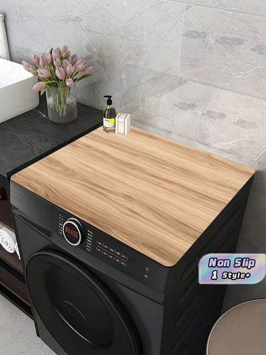 1PC Diatomite Absorbent Non Slip Dustproof Sunproof Waterproof Heat Insulation Wood Grain Washing Machine Top Cover Mat Fridge Microwave Oven Universal Worktop Protector Home Kitchen Must Have - Multicolor - View 1