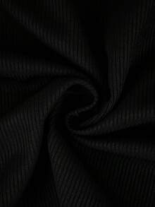 GlowEve CURVE Plus Size Lace Patchwork V-Neck Cinched Waist T-Shirt, Suitable For Dates And Daily Wear, Spring/Summer - Black - View 3