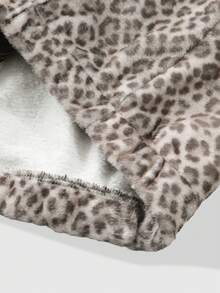 ROMWE MEN Street Life Men's Leopard Print Denim Pocket Long Sleeve Fuzzy Jacket - Multicolor - View 6
