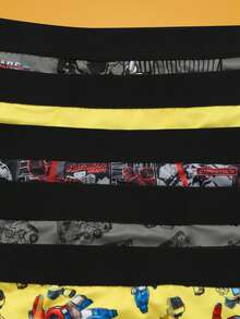 Notgurli Transformers X SHEIN 5pcs/Set Men's Manga Print Boxer Briefs - Multicolor - View 5