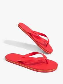 Grefit Women Shoes Summer Simple Solid Color Flip-Flops Women's Summer Outer Wear - Positive red - View 6