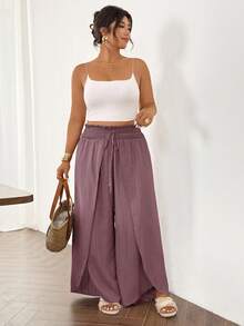 SHEIN Frenchy Plus Size Pants - Dusty Purple - View 8